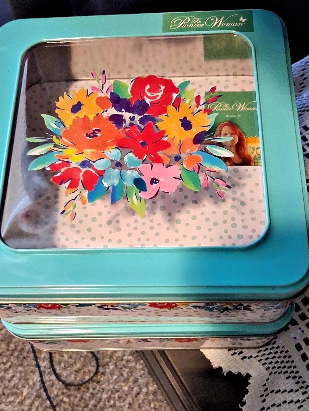 BNWT Pioneer Woman Floral Metal Storage Tins Set of 2